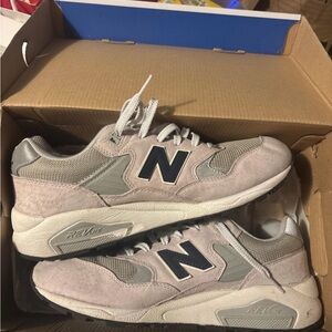 New Balance Light Gray and White Athletic Shoes